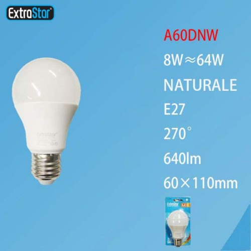 Lampadina LED E27 8W 640LM luce naturale