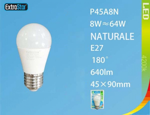 Lampadina LED E27 8W 640LM luce naturale