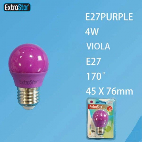 Lampadina LED E27 4W luce viola