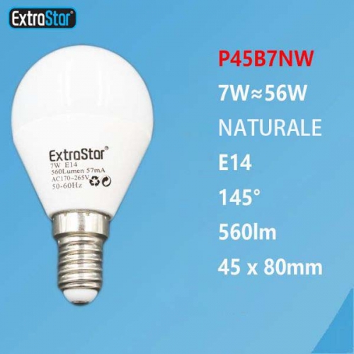 Lampadina LED E14 7W 560LM luce naturale