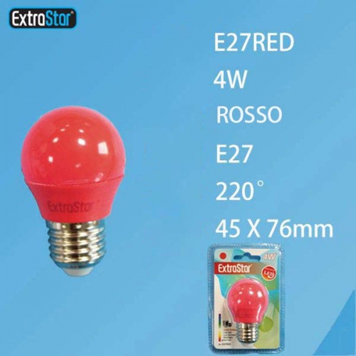 Lampadina LED E27 4W luce rosso