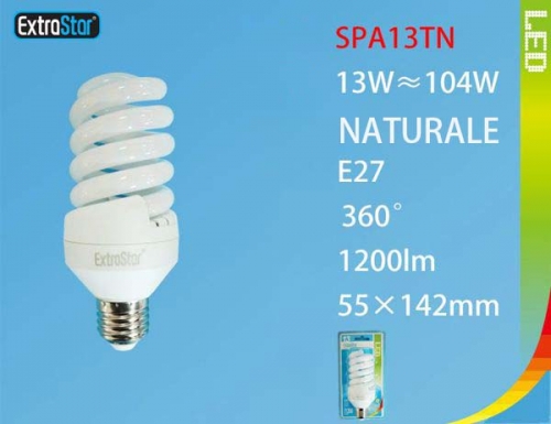 Lampadina LED spirale opaca E27 13W 1200LM luce naturale