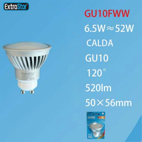 Lampadina LED GU10 6.5W 560LM luce calda