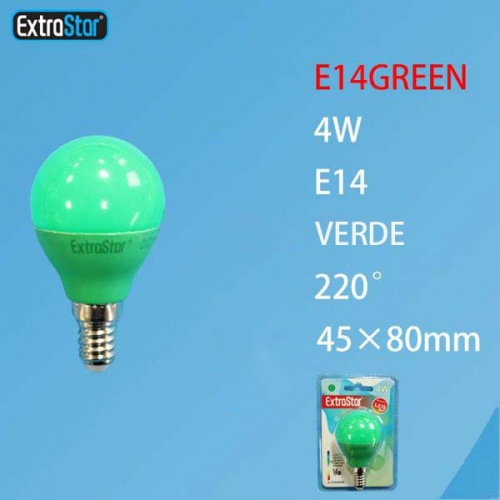 Lampadina LED E14 4W luce verde