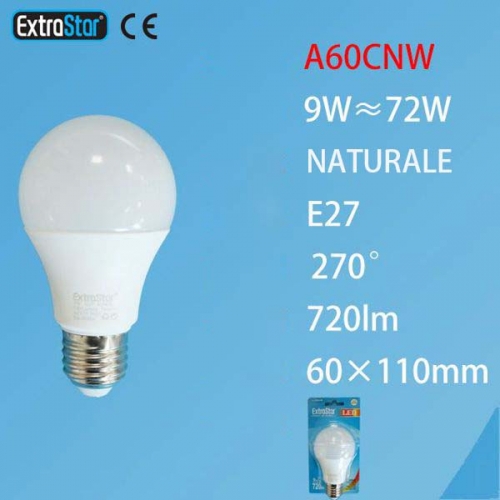 Lampadina LED E27 9W 720LM luce naturale