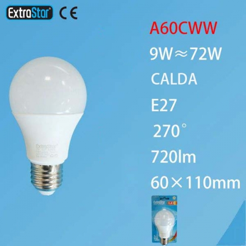 Lampadina LED E27 9W 720LM luce calda