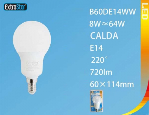 Lampadina LED E14 8W 720LM luce calda