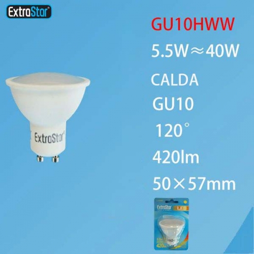 Lampadina LED GU10 5.5W 420LM luce calda