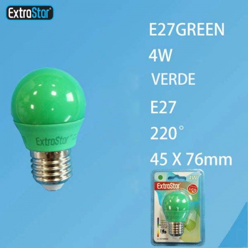 Lampadina LED E27 4W luce verde
