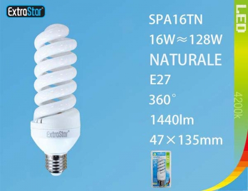 Lampadina LED spirale opaca E27 16W 1440LM luce naturale