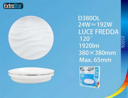 Lampada LED da soffitto 24W 1920LM 380x380mm h:65mm