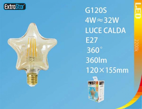 Lampadina LED E27 4W 360LM 100x148mm luce calda