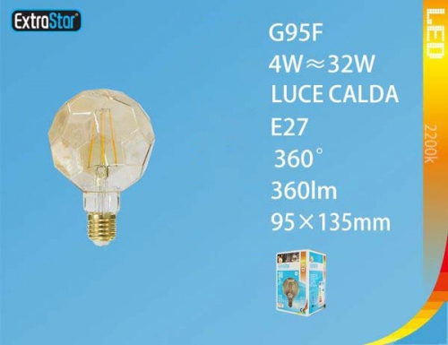 Lampadina LED E27 4W 360LM 95x135mm  luce calda