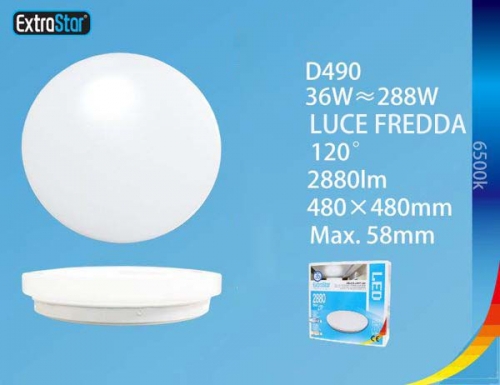 Lampada LED da soffitto 36W 2880LM 480x480mm h:58mm