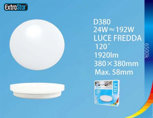 Lampada LED da soffitto 24W 1920LM 380x380mm h:58mm