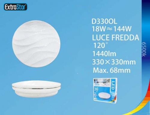 Lampada LED da soffitto 18W 1440LM 330x330mm h:68mm