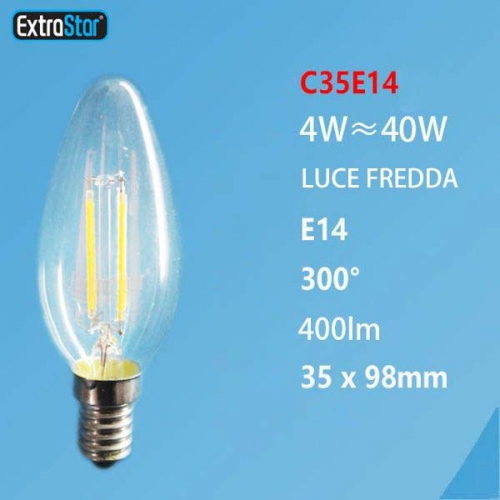 Lampadina LED E14 4W 400LM 35x98mm