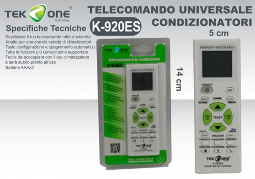 Telecomando a/c universale k-920es