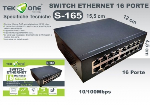 Switch ethernet 16ingressi 10/100mbps