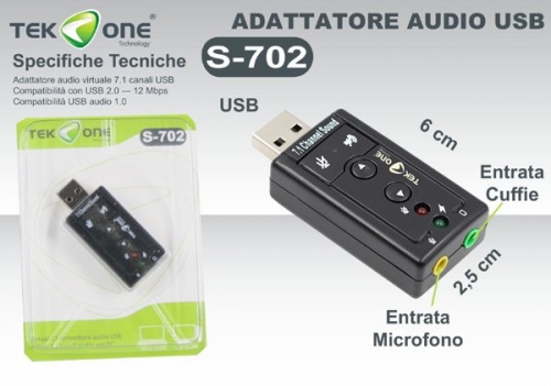 Scheda audio usb adattatore 3D sound 7.1 canali