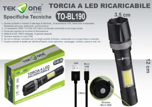 Torcia led ricaricabile bl190