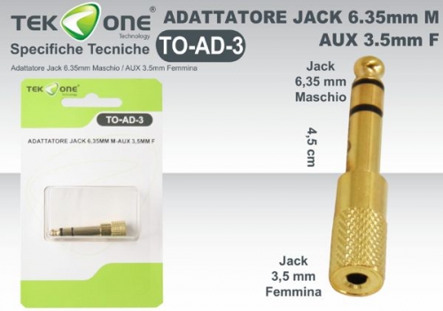 Adattatore aux jack 6,5mm