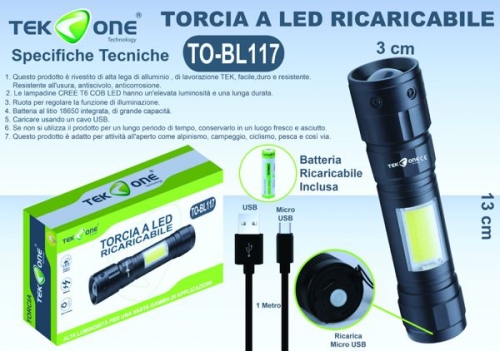 Torcia led ricaricabile bl117