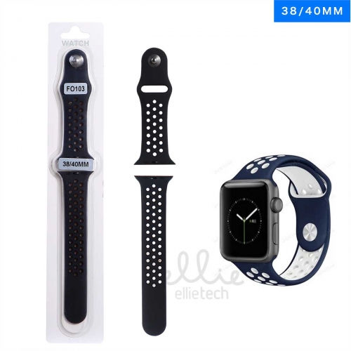 Cinturino con buchi per orologi in silicone per Apple Watch serie 5/4/3/2 38-40MM e 40-42MM F0103