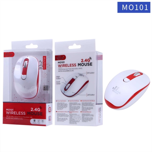 Mouse ottico senza fili con ricevitore usb,Rosso/Arancione/Blu MO101