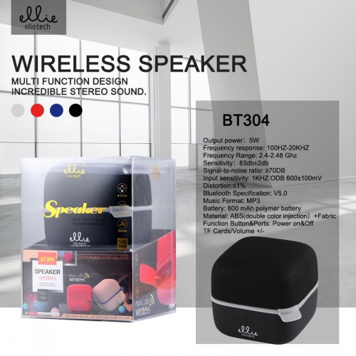Wireless speaker 5w multifunzione 800mAh Blu/Bianco/Rosso/Nero BT304