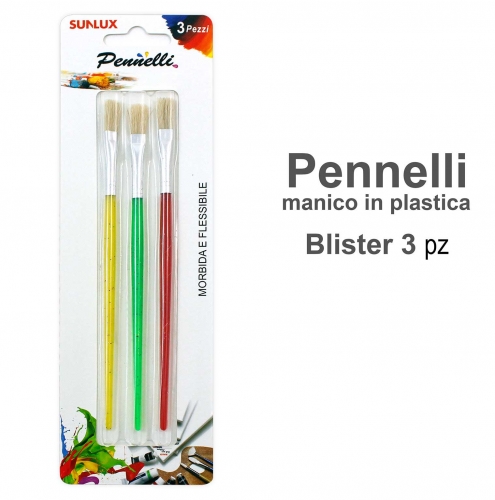 Set 3 pennelli da pittura morbida flessibile art.7885220