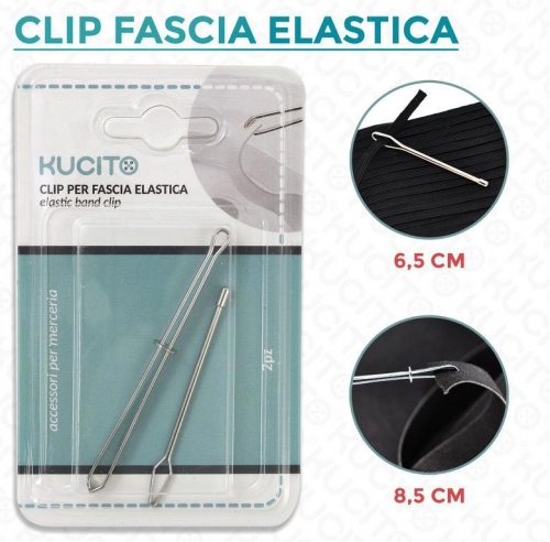 Clip fascia elastica 2 pezzi misura 6.5/8.5cm