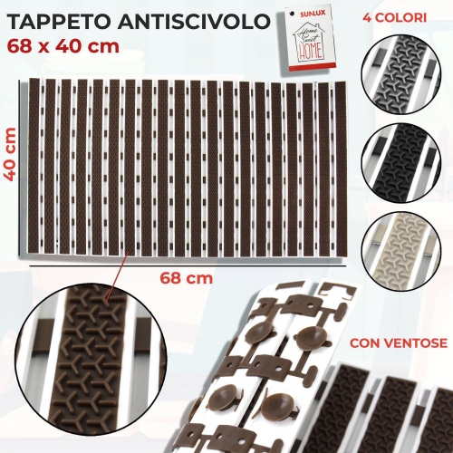 TAPPETO ANTISCIVOLO CON VENTOSE 68*40CM/PZ