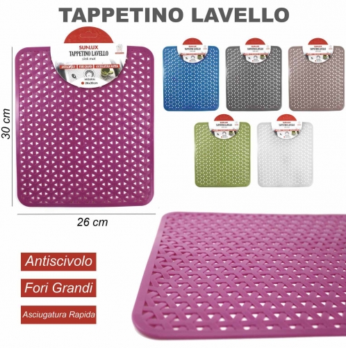 TAPPETINO LAVELLO ANTISCIVOLO 26*30CM/PZ #2 12COLORI