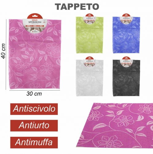 TAPPETO ANTISCIVOLO 30*40CM/PZ 5COLORI