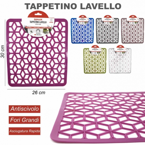 TAPPETINO LAVELLO ANTISCIVOLO 26*30CM/PZ #1 12COLORI