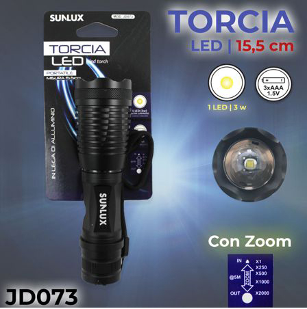 TORCIA LED 15.5CM 1LED 3W/PZ