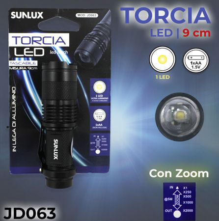 TORCIA LED 9CM 1LED/PZ