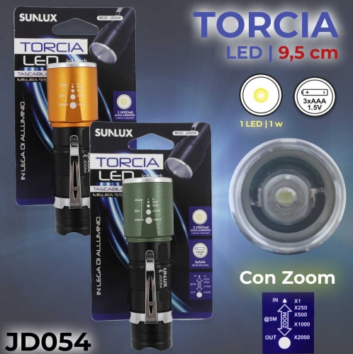 TORCIA LED 9.5CM/PZ 2COLORI