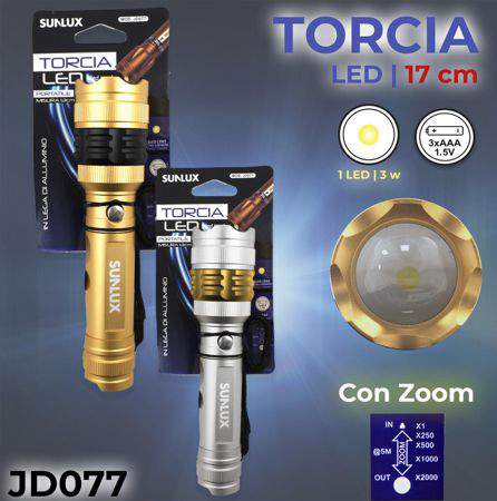 TORCIA LED 17CM 1LED 3W/PZ 2COLORI