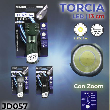 TORCIA LED 13CM/PZ 3COLORI