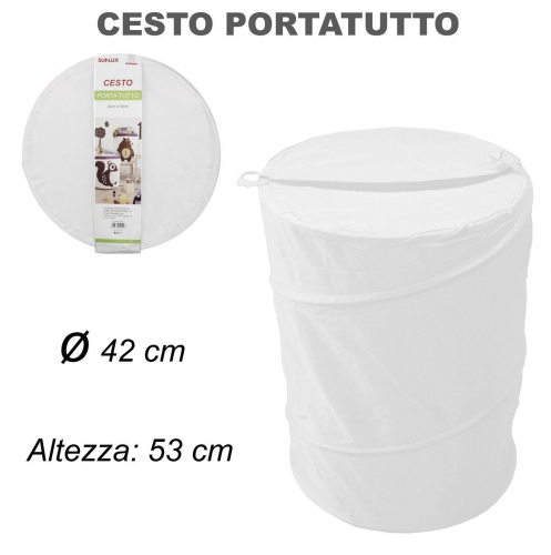 CESTO PORTATUTTO PIEGHEVOLE 42*53CM/PZ VARI COLORI