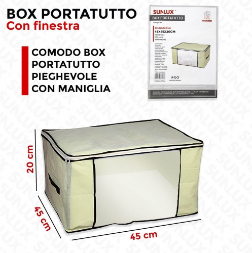 BOX PORTATUTTO CON FINESTRA 45*20*45CM/PZ