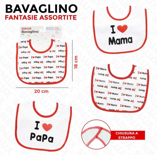 BAVAGLINO I LOVE MAMMA-PAPA 18*21CM/PZ