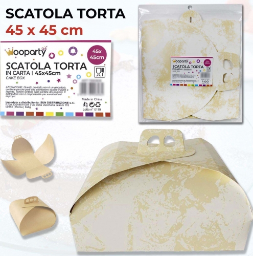 SCATOLA TORTA IN CARTA GIALLO/PZ VARIE MISURE