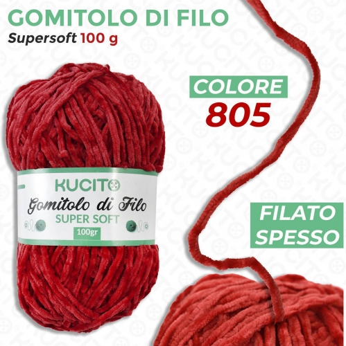 GOMITOLO DI FILO SUPER SOFT 100GR/PZ VARI COLORI