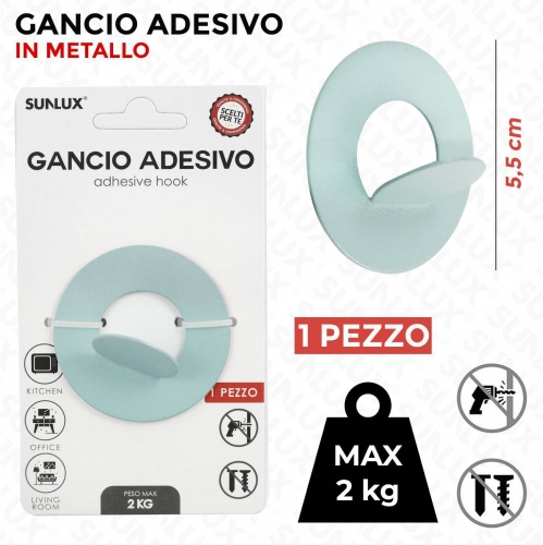 GANCIO ADV IN METALLO MAX2KG 5.5CM/PZ VARI COLORI