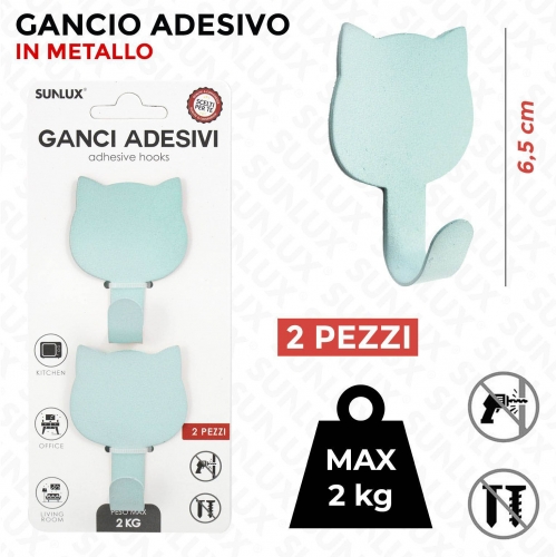 GANCIO ADV IN METALLO GATTINO MAX2KG 2PCS 6.5CM/PZ VARI COLORI