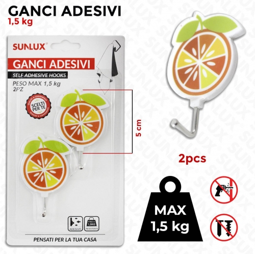 GANCI ADESIVI ARANCIA MAX1.5KG 2PCS