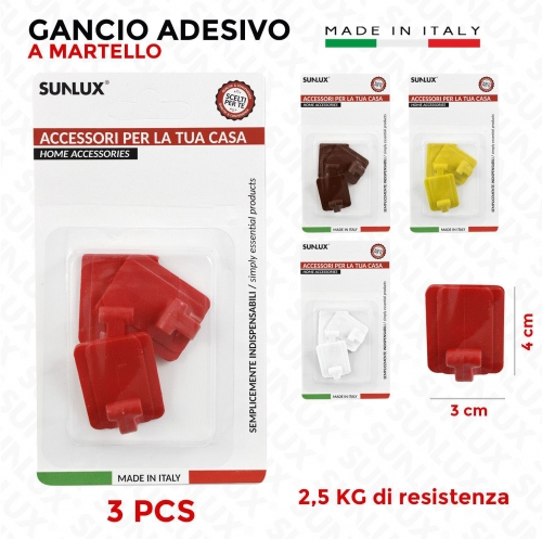 GANCIO ADV A MARTELLO COL.3PCS/PZ MAX2.5KG
